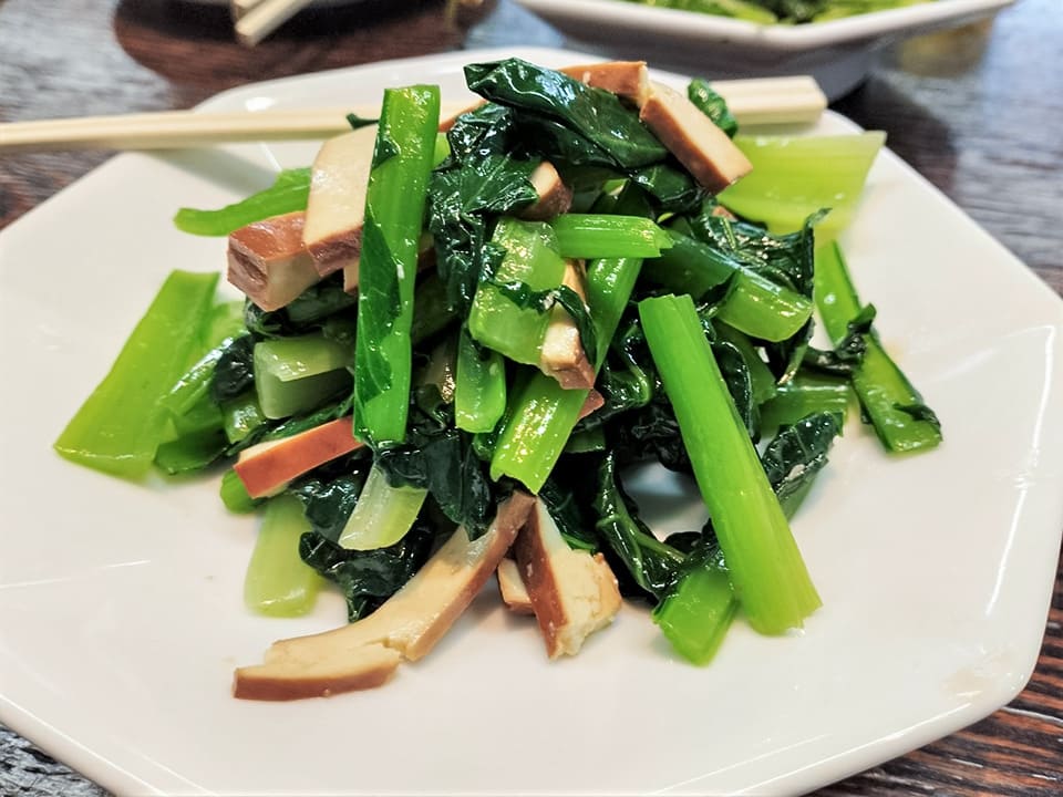 小松菜と香味押し豆腐冷菜(茶干青菜)