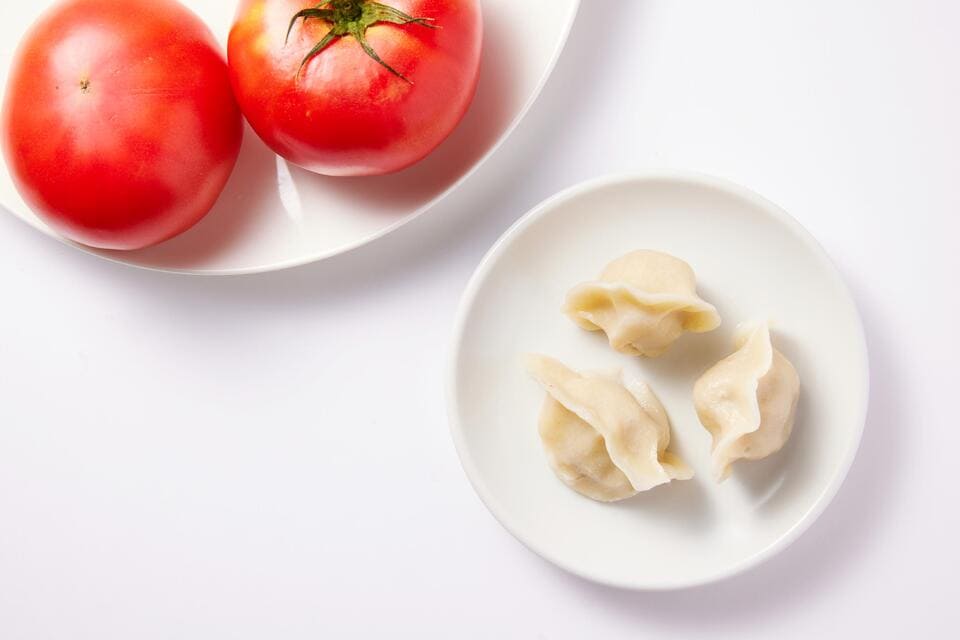 トマト水餃子　番茄餃子　380円