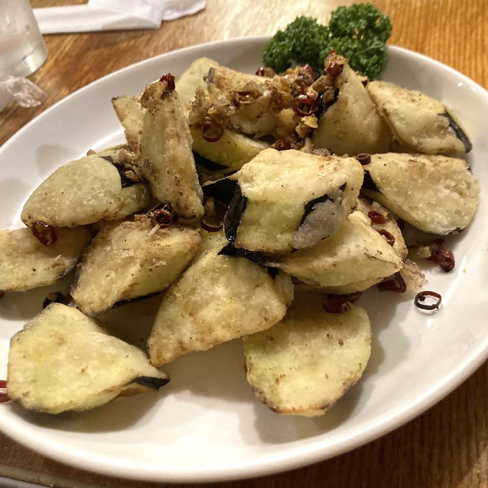 ナスの山椒揚げ (椒盐茄子)