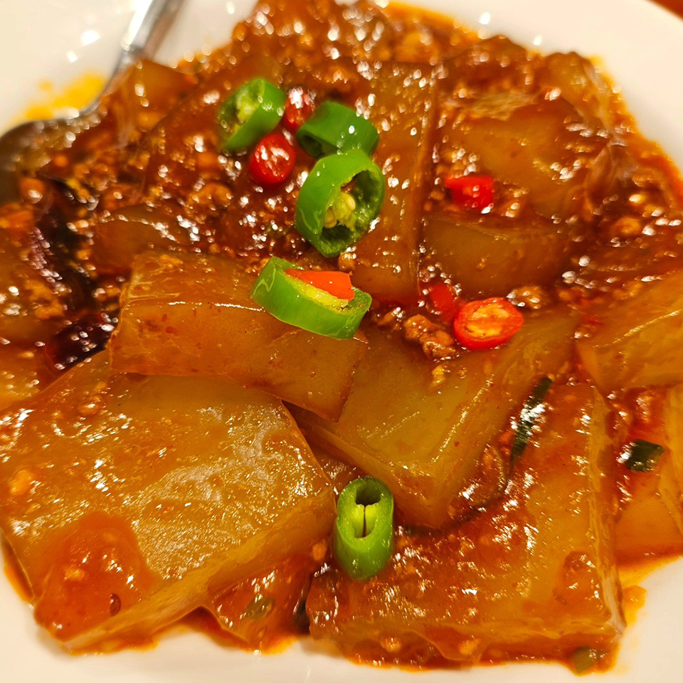 角春雨の醤油煮込み